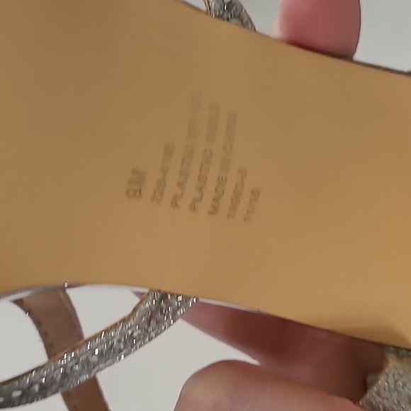 💥3for$12💥 I. Miller Silver Strappy Heeled Sandals with Rhinestones size 9 - Picture 9 of 10